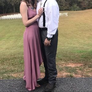 Windsor Mauve Wrap Around Maxi High Low Dress